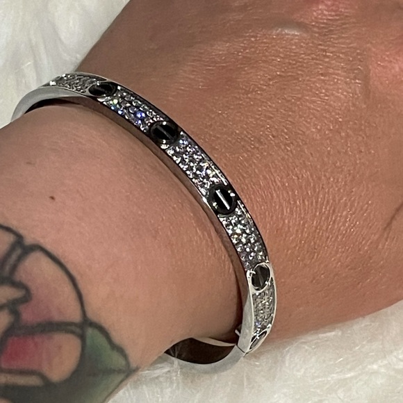 Silver Bangle Bracelet-Size 18 - Picture 3 of 4